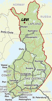 Levin sijainti Suomessa